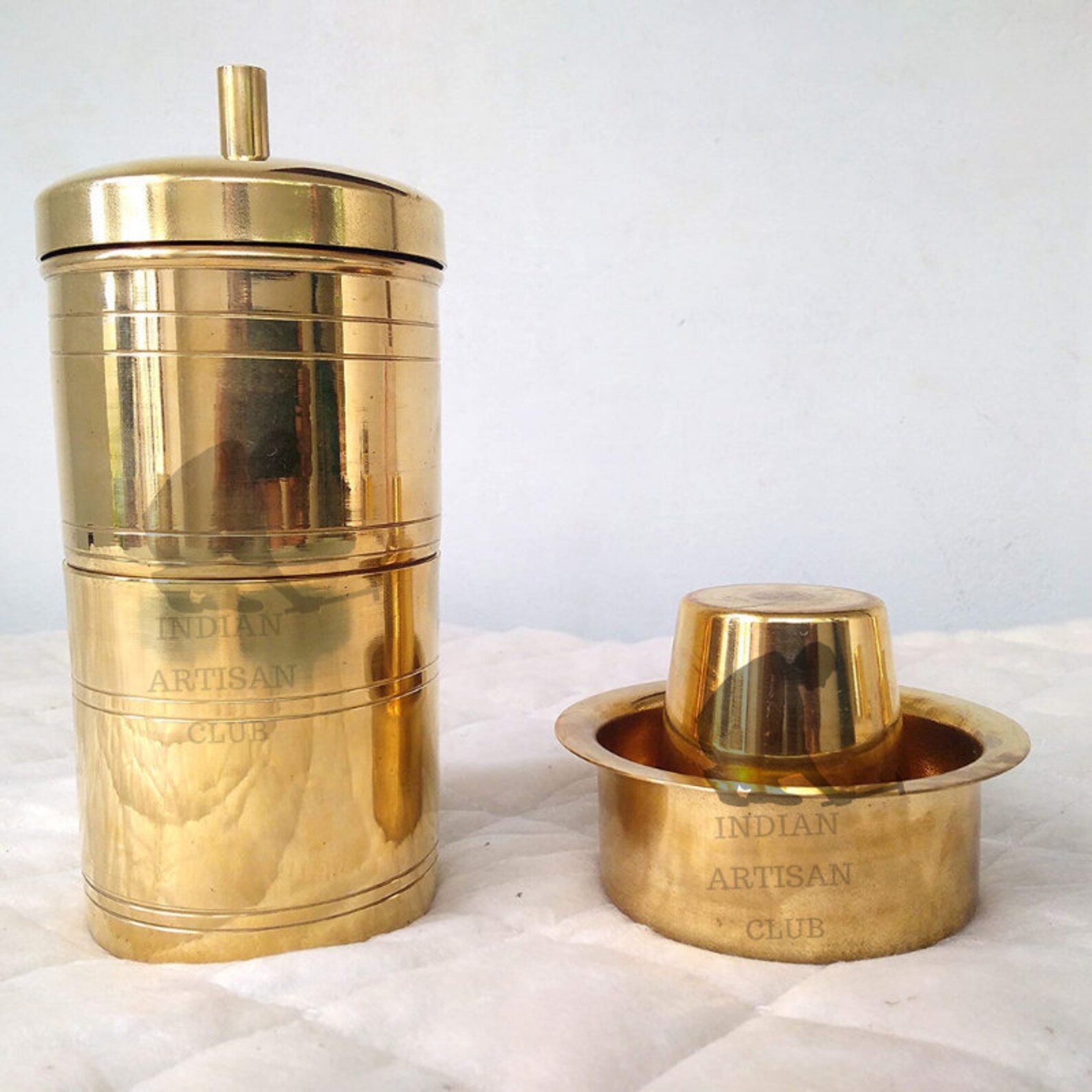 Kumbakonam Traditional Brass Coffee Filter With 2 Davara Set Etsy
