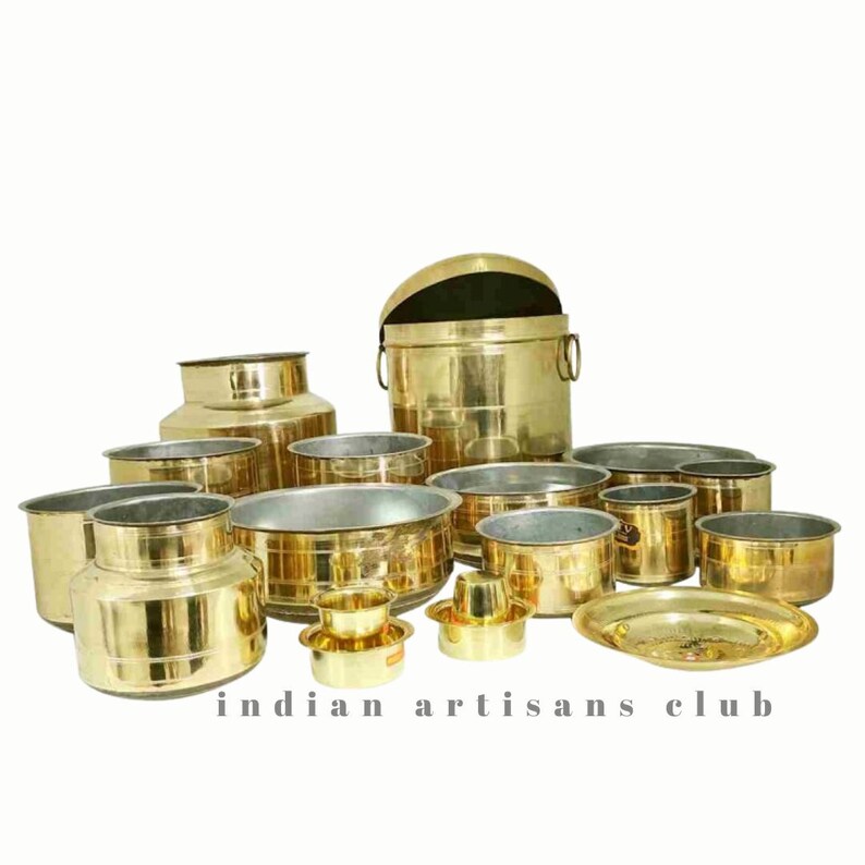Rail Adukku Set of 19 Piece Rail Pathrambrass Cookware Set Etsy