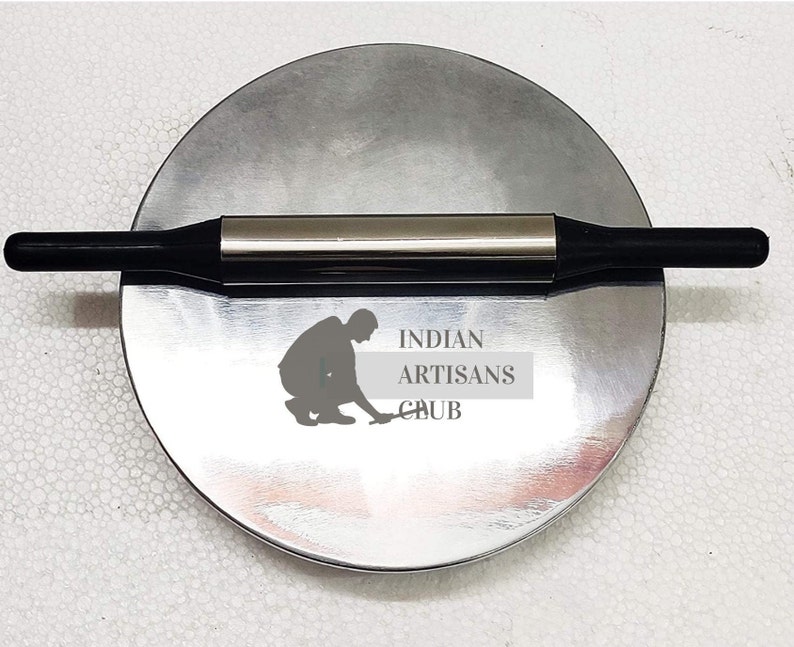 Indolium made Chakla-WITH Stainless Steel covered Pin,Aluminium Roti Maker,Hindalium Rolling Board Pins Chakla Belan For Making Chapati