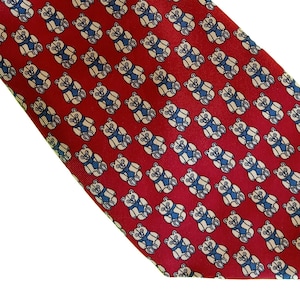 Teddy Bear Thème 100% Cravate en soie par Jonelle Italie