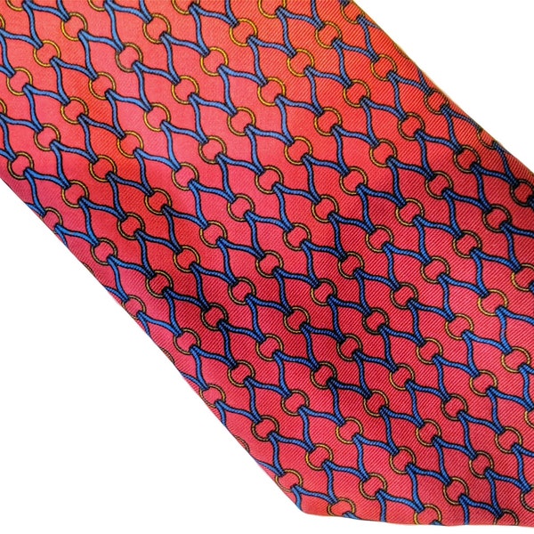 Red Horse Tack Tie 100% Silk Equestrian Theme Necktie by T M Lewin