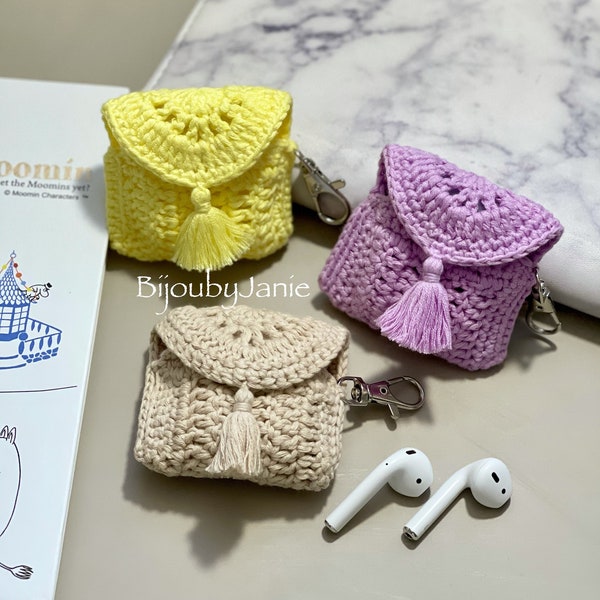 AirPods 1/2, AirPods Pro Case | Crochet AirPods Pouch | Handmade mini pouch | Doll handbags | Great Gift for her