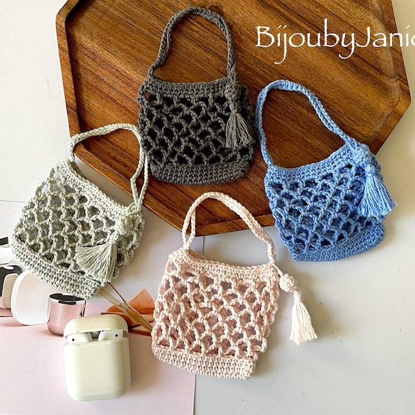 Mini Net Bag | AirPods Pouch | Crochet Pouch | Doll Bag | Gift for her