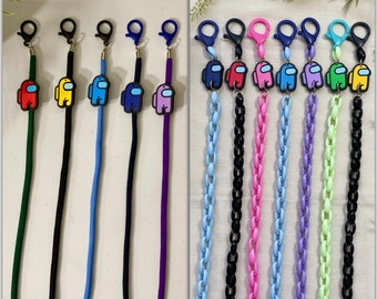 Among us Mask Lanyard, Kids Mask Strap, Kids Mask Chain Holder, Gift for Kids