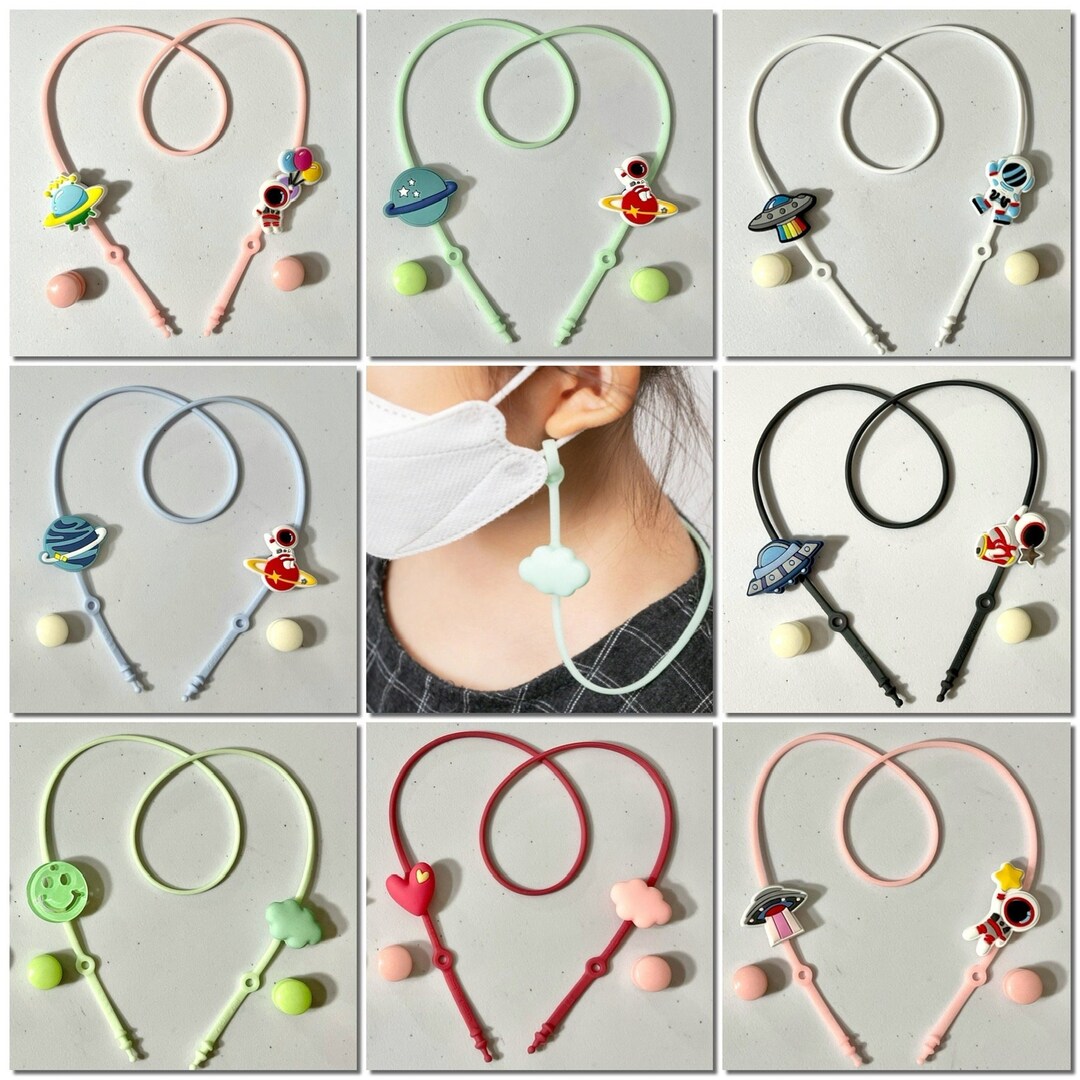 Jibbitz Charm Soft Silicone Mask Lanyard Cute Jibbitz Mask Strap Kids