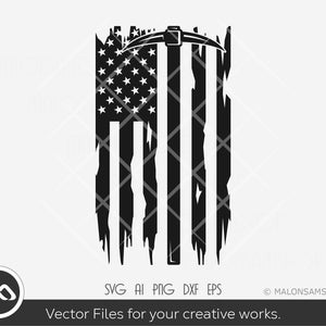 Mining SVG Us flag - Miner svg, pickaxe svg, png, silhouette, clipart, digital print, cut file