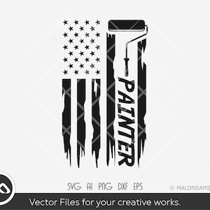 Painter SVG Painter - painter svg, Us flag svg, paint brush svg, paint bush png, clipart, dxf, cut file