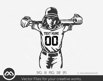 Custom Baseball Player SVG with Editable Jersey Number and Name | Baseball Boy Vector Design for Cricut, Sublimation, PNG Ai DxF EPS Files