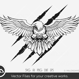 Adler SVG Krallenkratzer - Adler svg, weißer Adler svg, Cricut, Adler png, dxf, eps