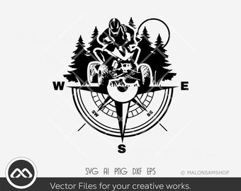 ATV Compass Trees SVG: Quad Off Road Cut File (Digital Download)