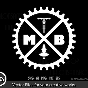 Mountain Bike SVG Chainring - mountain bike svg, cycling svg, bicycle svg, mountain biking svg, mtb svg, dxf, png