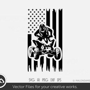 ATV SVG American Flag - atv svg, quad svg, 4 wheeler svg, dxf, png