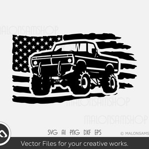USA Monster Truck Svg | Monster Truck Clipart | Truck Svg | Monster Truck Png | US Monster Truck Shirt | off road Svg | Cutting Files
