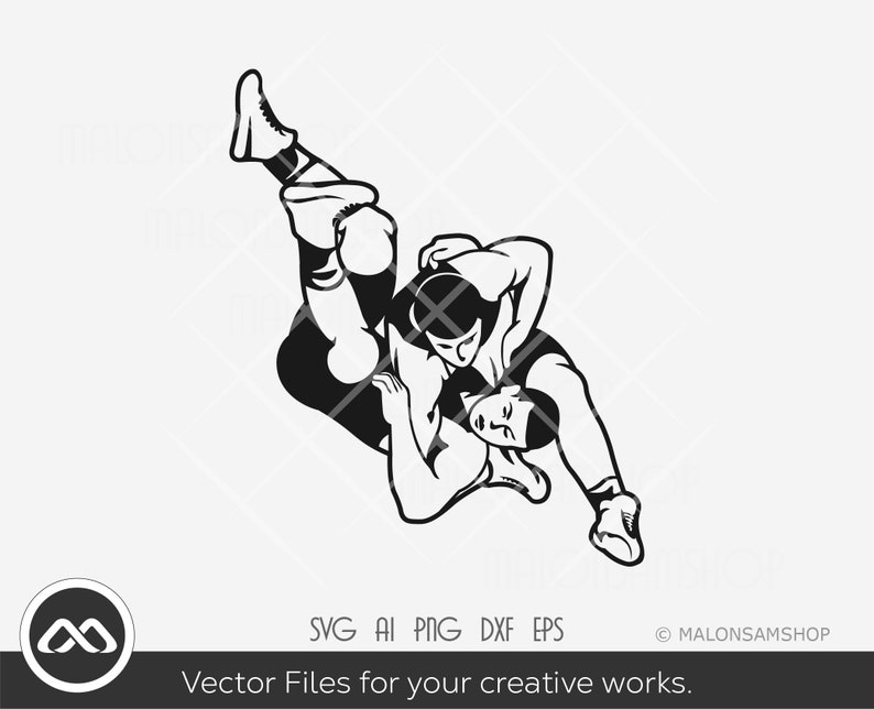 Wrestling SVG silhouette 4 wrestling svg, wrestler svg, wrestle svg, silhouette, png, cut file, clipart image 1