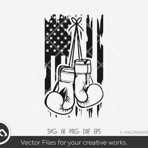 Boxing SVG Us flag - boxing svg, boxing gloves svg, boxing cut file, dxf, eps, png for cricut