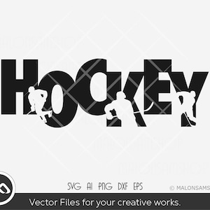 Hockey SVG file Logo - hockey svg, ice hockey svg, hockey player svg, hockey cut file, sports svg, vector, eps dxf png