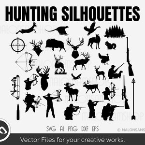 Hunting SVG Silhouette Bundle - hunting svg, deer hunting svg, duck hunting svg, hunting cut file for lovers