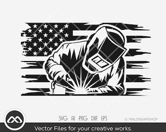 Soldador SVG Bandeira dos EUA - soldador svg, bandeira de soldador svg, ferreiro svg, soldador png, arquivo de corte, clipart, silhueta
