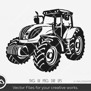 Farm tractor SVG Silhouette - farm tractor svg, farming svg, tractor clipart, tractor cut file, png