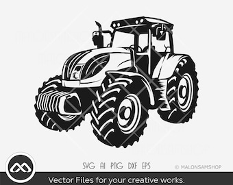 Ciągnik rolniczy SVG Sylwetka - ciągnik rolniczy svg, rolnictwo svg, clipart ciągnika, plik cięcia ciągnika, png