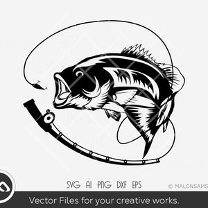 Fishing Hook. Files Prepared for Cricut. SVG Clip Art. Digital