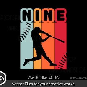 Baseball SVG 9th birthday - baseball svg, softball svg, baseball clipart, sports svg, baseball shirt svg, digital files