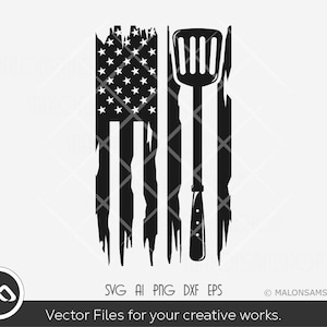 Barbecue SVG Us flag - barbecue svg, chef svg, grilling svg, bbq svg, grill svg, dxf eps png, cut file