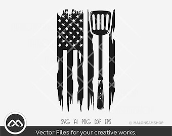 Barbecue SVG Us flag - barbecue svg, chef svg, grilling svg, bbq svg, grill svg, dxf eps png, cut file