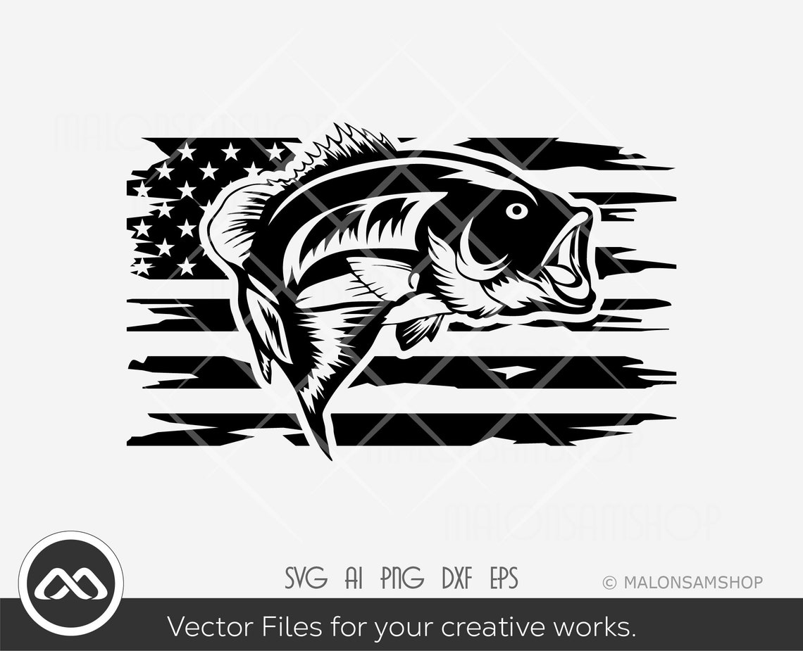 Fishing SVG American Flag Fishing Svg Fish Svg Fisherman | Etsy