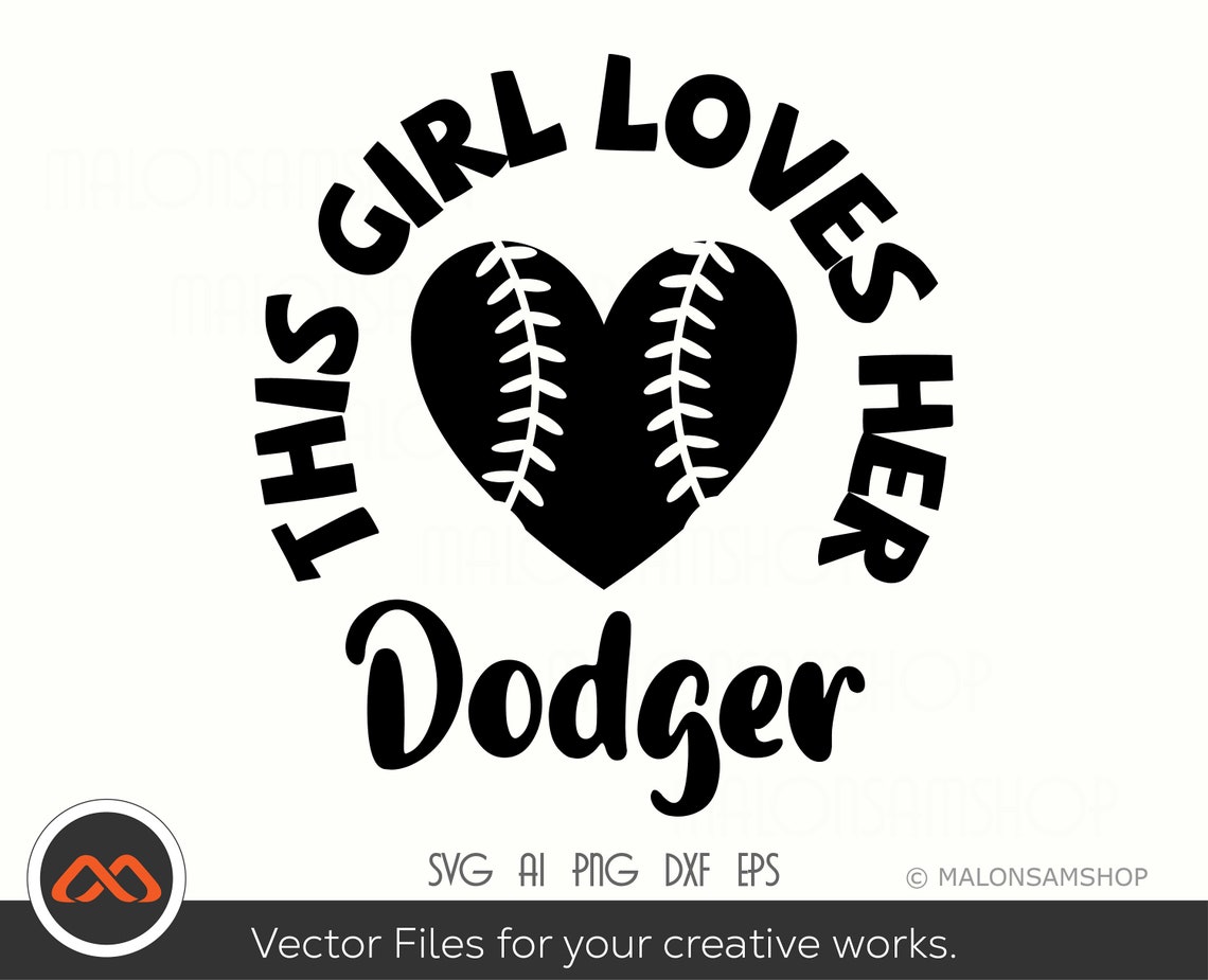 Baseball SVG This girl loves her Dodger softball svg Etsy