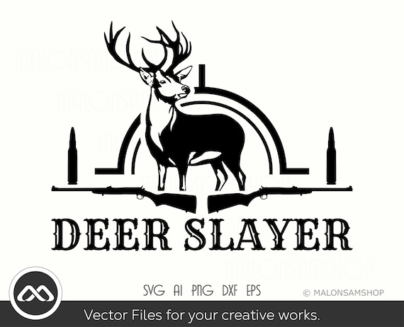 Deer Slayer Logo 50 Years Old Deer Hunter Hunting 50th Birthday Svg