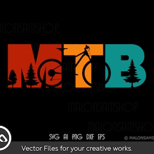 Retro Mountain Bike SVG MTB - mountain bike svg, bike svg, mountain biking svg, mountain svg, Cricut File