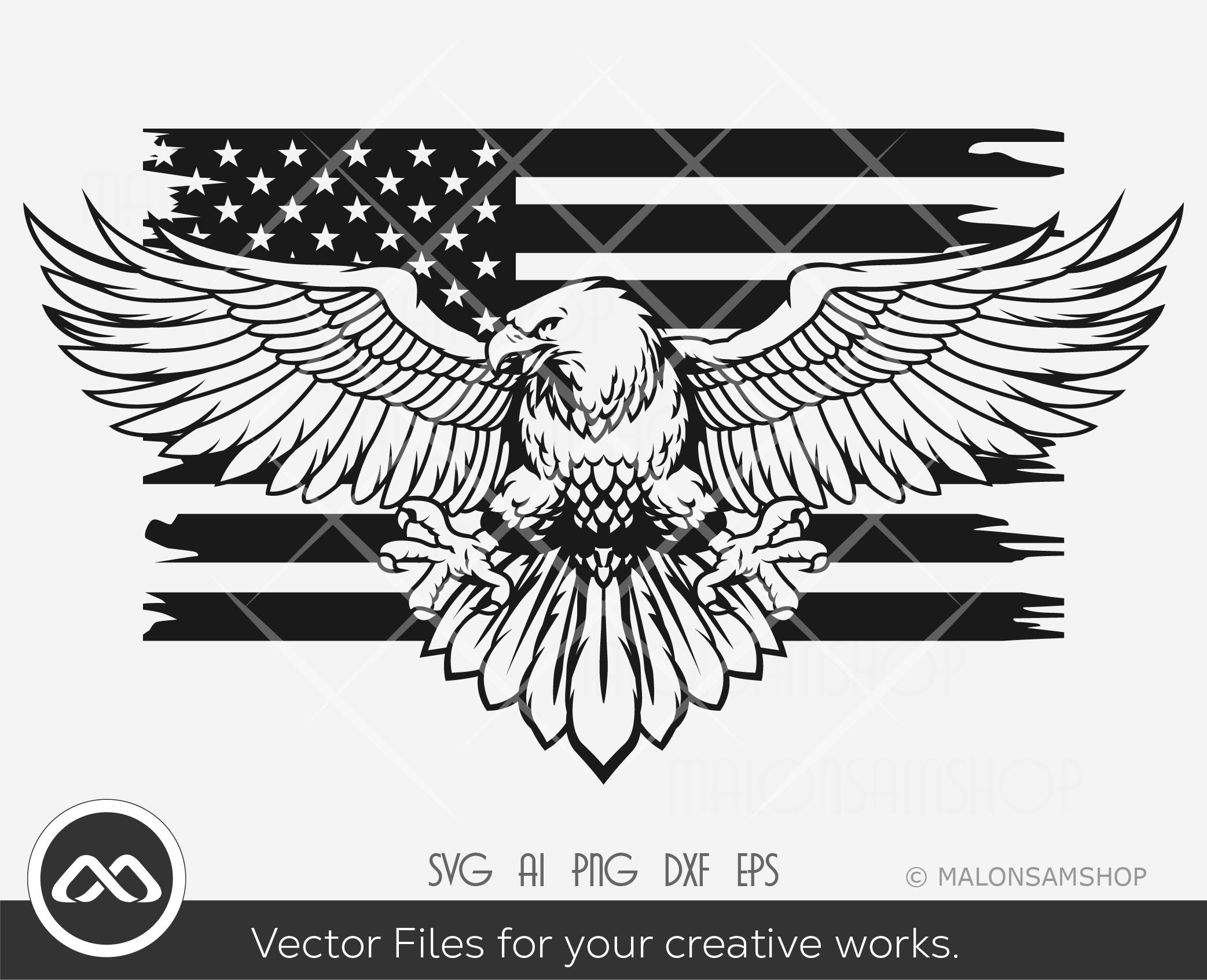 Patriotic Eagle Art | American Flag With Eagle Poster -Image By