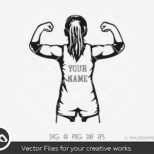 Wrestling SVG Female Customize name - wrestling svg, wrestler svg, wrestle svg, cutfile, Personalized name, png for lovers