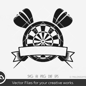 Dart SVG Dart logo - darts svg, dart board svg, silhouette, target svg, dart clipart, cut file, png, dxf, eps