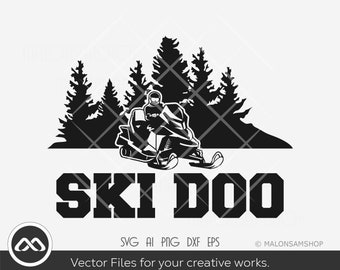 Moto de nieve SVG Ski doo - moto de nieve svg, deportes de invierno svg, motos de nieve svg, silueta, png, archivo cortado, dxf