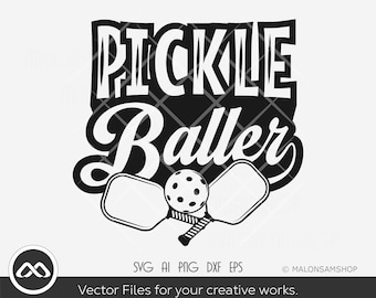 Pickleball SVG Pickle baller - pickleball svg, pickleball player svg, sport svg, png cut file