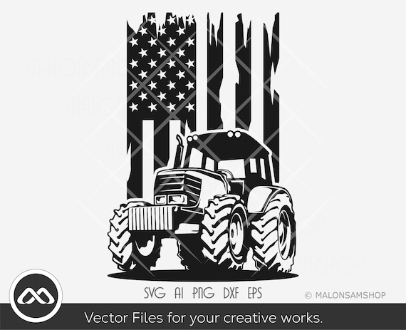 Farm Tractor With Distressed Usa Flag T-Shirt Farm Tractor With Distressed Usa Flag T-Shirt
