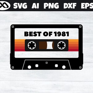 Cassette Tape 1981 SVG, SVG File for Cricut, cassette tape svg, music svg, cassette tape, cassette svg, vintage cassette for music lover