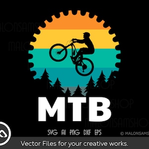 Retro Mountain Bike SVG Mountain bike Gear -biker svg, mtb svg, mountain bike svg, cycling svg, bicycle svg for Lovers