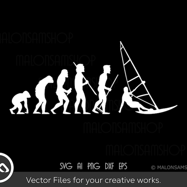 Windsurfing SVG Evolution - windsurfing svg, water sports, surfboard, surfing, Silhouette, dxf, png