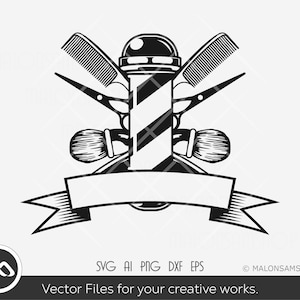 Barber SVG Barber Customize text logo - barbershop svg, tools svg, hair stylist svg, dxf, eps, png, clipart