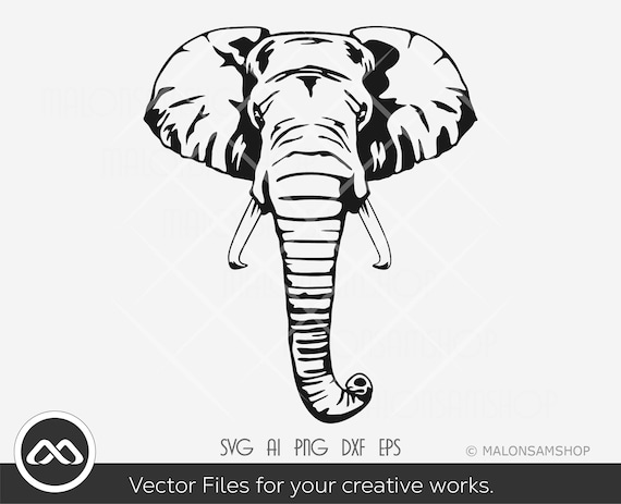 Elephant SVG Front Face Safari Animal Svg Elephant Vinyl - Etsy