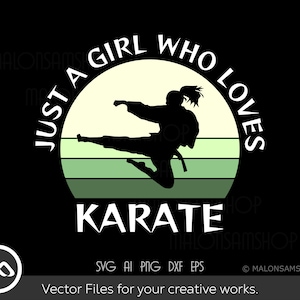 Karate SVG Just A Girl Who Loves Karate - karate svg, martial arts svg, taekwondo svg, Cricut File voor karateliefhebbers
