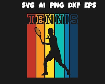 Tennis SVG Retro Tennis - tennis svg, tennis ball svg, tennis mom svg, tennis racket svg, love tennis svg for lovers