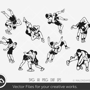 Wrestling SVG bundle - Wrestling svg, wrestler svg, wrestle svg, silhouette, cut file, png for lovers