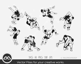 Wrestling SVG bundle - Wrestling svg, wrestler svg, wrestle svg, silhouette, cut file, png for lovers