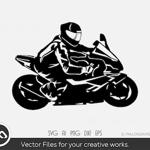 Sportbike SVG Silhouette #1 - sportbike svg, racen svg, motorfiets png, motor svg, snijden bestand
