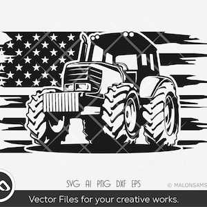 Tractor SVG Us flag - tractor svg, farm tractor svg, farming svg, tractor cut file, us tractor svg, files for cricut, png