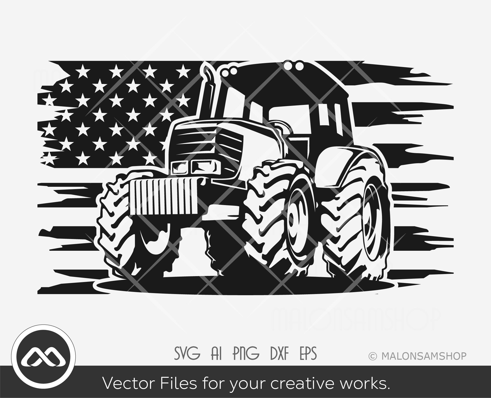 Tractor SVG Us Flag Tractor Svg, Farm Tractor Svg, Farming Svg, Tractor